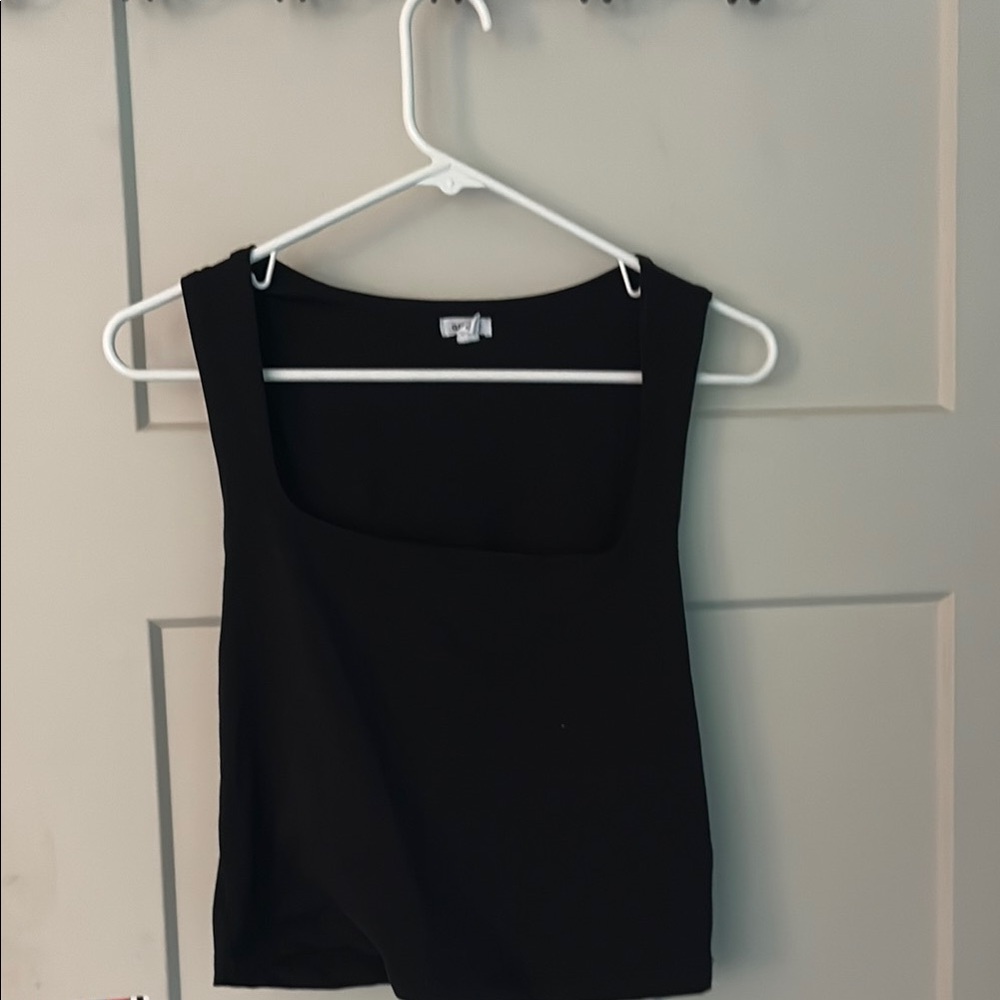 Garage Black Fitted Crop Tank Top